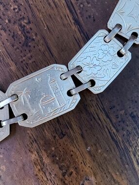 Antique Sterling WW1 Trench Art Bracelet